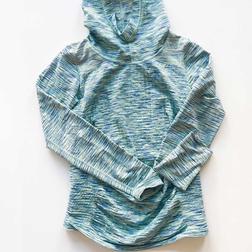 ATHLETA Green Fitted Radiance Space Dye Active Hoodie Medium